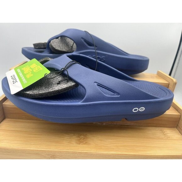 OOFOS Shoes - Oofos Original Flip Flops Women 8/Men 6 Navy Blue Comfort Recovery Sandals NEW